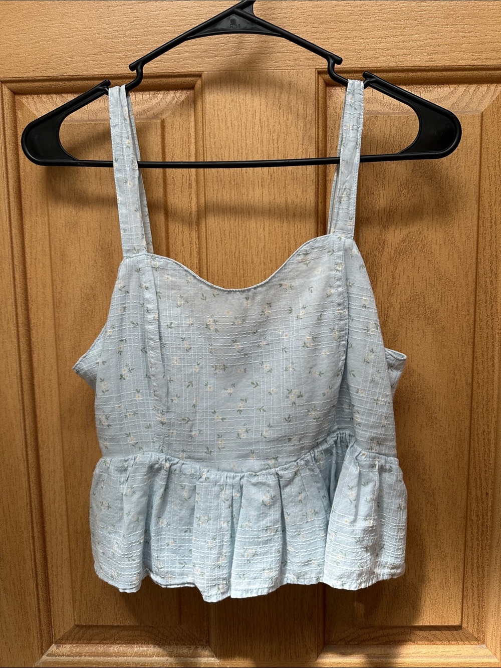 Light Blue Textured Tank Top